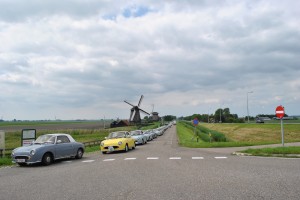 convoy past windmills